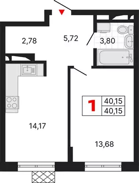 1-комнатная квартира: Екатеринбург, жилой район Втузгородок, ЖК Алиса ...