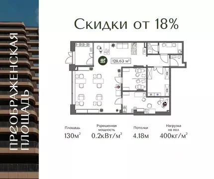 Помещение свободного назначения в Москва Жилой комплекс Преображенская ...