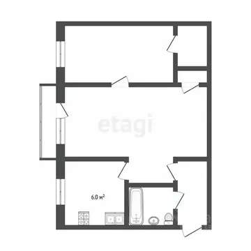 2-к кв. Тюменская область, Тюмень Полевая ул., 36 (42.0 м)