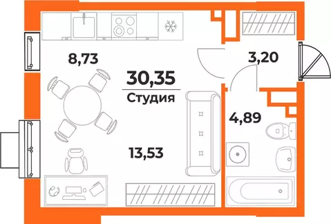 1-к кв. Хабаровский край, Хабаровск Брянский пер. (30.35 м)