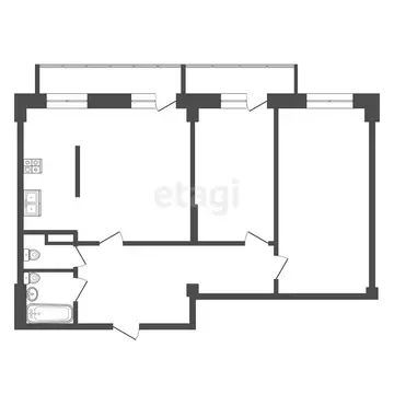 3-комнатная квартира: Абакан, улица Крылова, 85 (74.9 м)