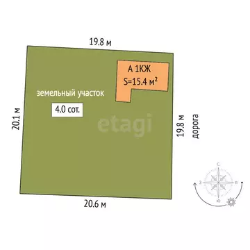 Дом в Тюмень, СНТ Автомобилист, Вишнёвая улица (15.4 м)