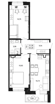 2-к кв. Московская область, Апрелевка Наро-Фоминский городской округ, ...