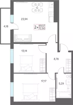 3-к кв. Тюменская область, Тобольск 7А мкр, 29 (72.5 м)