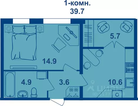 1-к кв. Костромская область, Кострома Магистральная ул., 71 (39.7 м)