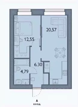 1-к кв. Брянская область, Брянский район, пос. Мичуринский, ...