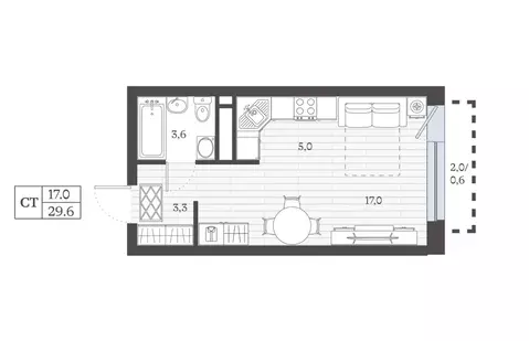 Студия Дагестан, Дербент ул. Сальмана (29.56 м)