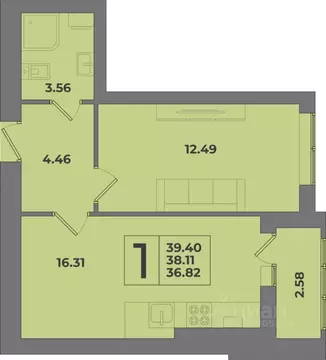 1-к кв. Калининградская область, Калининград Коммунистическая ул. ...
