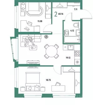 2-к кв. Московская область, Мытищи Страна.Парковая жилой комплекс ...