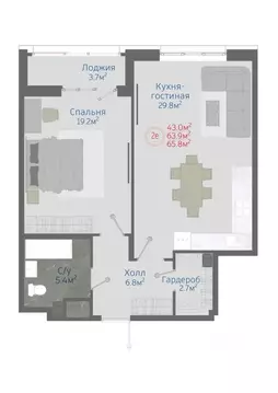 2-к кв. Воронежская область, Новоусманский район, пос. Отрадное ул. ...