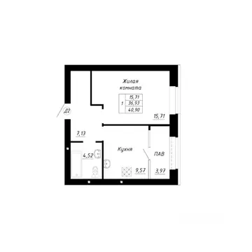 1-к кв. Башкортостан, Стерлитамак Прибрежный мкр,  (40.9 м)