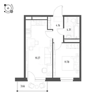 1-к кв. Свердловская область, Екатеринбург ул. Таватуйская, 14А/3 ...