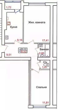 2-к кв. Калининградская область, Калининград Елизаветинская ул., 2 ...