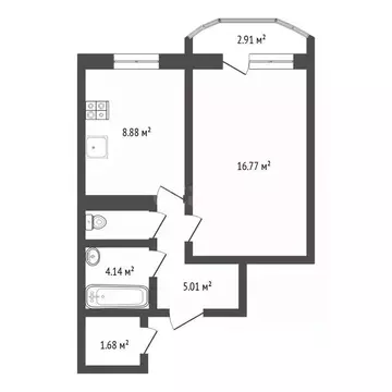 1-к кв. Тюменская область, Тюмень Антипино мкр, ул. Беловежская, 19к2 ...