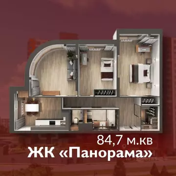 3-к кв. Кемеровская область, Кемерово Октябрьский просп., 32Ак1 (84.7 ...