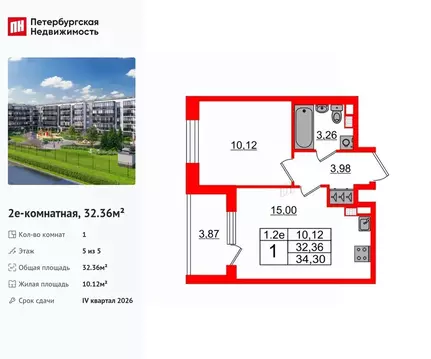 1-к кв. Санкт-Петербург Пулковский Меридиан муниципальный округ,  ...