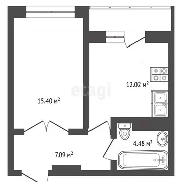 1-к кв. Ярославская область, Ярославль ул. Дядьковская, 50к2 (40.66 м)