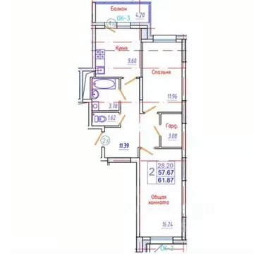 2-к кв. Саха (Якутия), Якутск Приипподромный кв-л,  (61.87 м)