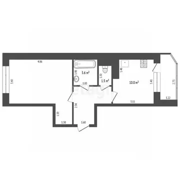 1-к кв. Калужская область, Калуга ул. 65 лет Победы, 43 (40.1 м)