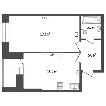 1-комнатная квартира: Красный Бор, Мирная улица, 2 (42.8 м)