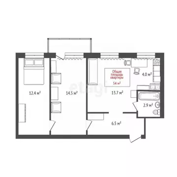 3-к кв. Томская область, Колпашево ул. Победы, 81 (54.0 м)