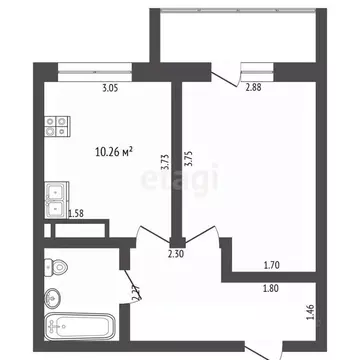 1-к кв. Тюменская область, Тюмень ул. Тимофея Чаркова, 79к3 (34.6 м)