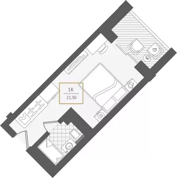 Квартира-студия: Адлер, улица Ленина, 280А (22.3 м)
