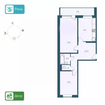 2-к кв. Новосибирская область, Новосибирск Междуреченская ул., 7/1 ...