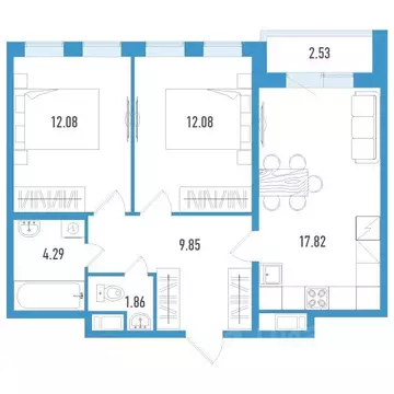 2-к кв. Санкт-Петербург пос. Шушары, Аэросити Клаб жилой комплекс ...