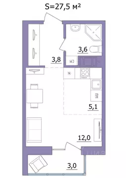 Студия Карелия, Петрозаводск Перевалка-2 мкр,  (27.5 м)