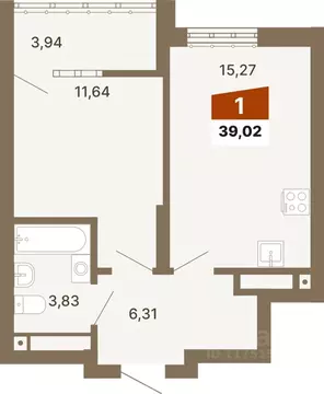 1-к кв. Свердловская область, Екатеринбург ул. Волгоградская, 197 ...