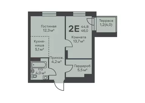 2-к кв. Пермский край, Пермь ул. Лизы Чайкиной, 30 (46.0 м)