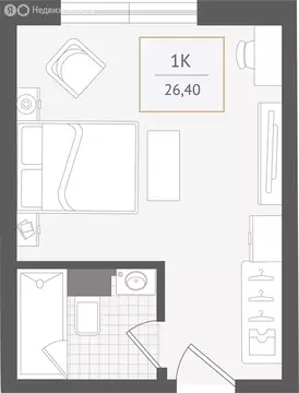 1-комнатная квартира: Сочи, улица Ленина, 280А (26.4 м)