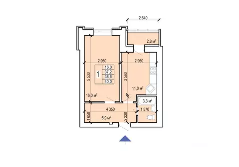 1-к кв. Саратовская область, Энгельс Дом у озера жилой комплекс (40.0 ...