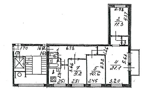 4-комнатная квартира: посёлок Металлострой, Полевая улица, 15 (72.6 м)