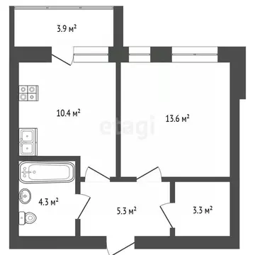 1-к кв. Тюменская область, Тюмень ул. 50 лет Октября, 75к4 (37.3 м)
