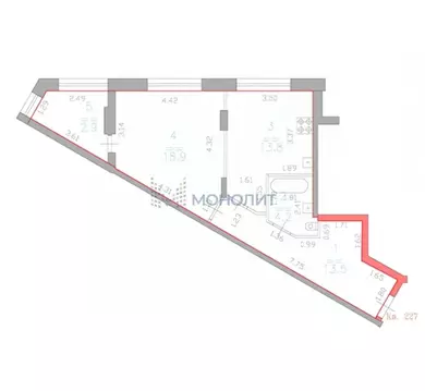 1-к кв. Нижегородская область, Нижний Новгород ул. Владимира ...