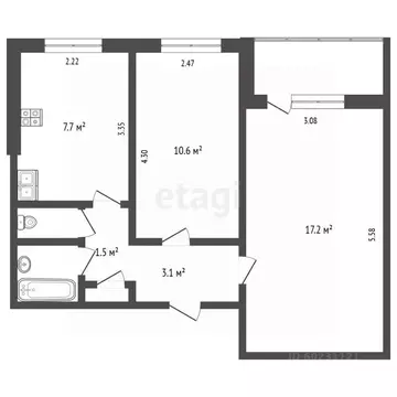 2-к кв. Пермский край, Пермь ул. Пушкина, 23 (45.7 м)