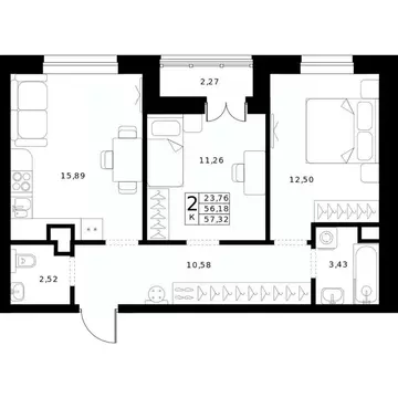 2-к кв. Нижегородская область, Нижний Новгород Ленгородок мкр, Мед ...