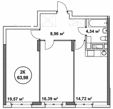 2-к кв. Нижегородская область, Нижний Новгород ул. Родионова (63.98 м)