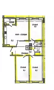 3-к кв. Ставропольский край, Ставрополь ул. Тухачевского, 25/2 (92.4 ...