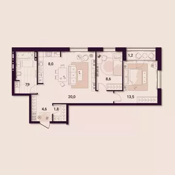 2-к кв. Приморский край, Артем ул. Куйбышева, 11А (65.61 м)