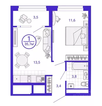 1-к кв. Свердловская область, Екатеринбург Уктус жилрайон, Астон ...