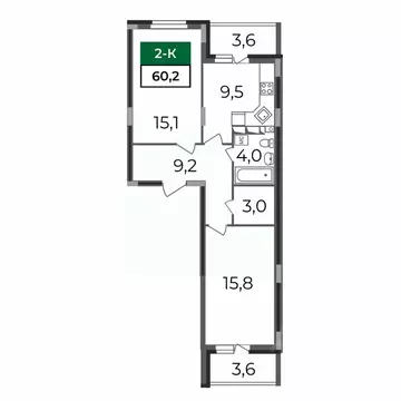 2-к кв. Владимирская область, Владимир бул. Сталинградский, 7 (60.2 м)
