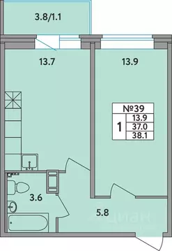 1-к кв. Ленинградская область, Всеволожский район, д. Новое Девяткино ...