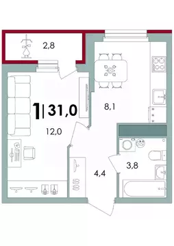 1-к кв. Тверская область, Калининский муниципальный округ, д. Батино  ...