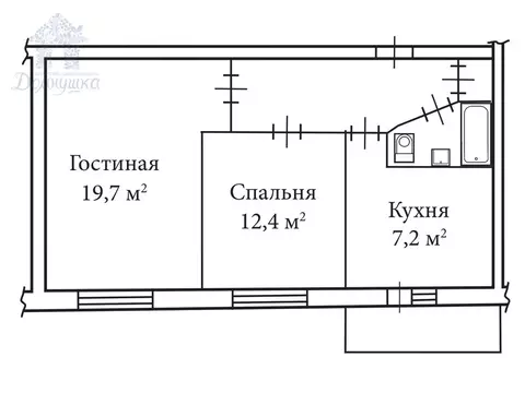 2-комнатная квартира: Воронеж, улица Перевёрткина, 33 (43.6 м)