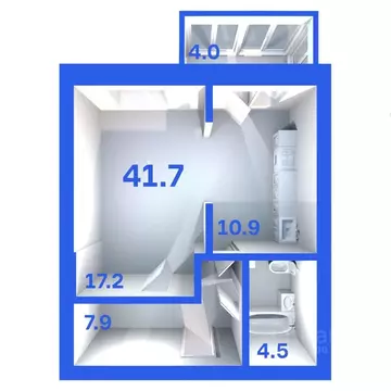 1-к кв. Псковская область, Псковский район, Завеличенская волость, д. ...