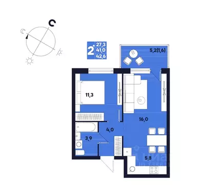 Студия Пермский край, д. Кондратово ул. Улановой, 6 (42.6 м)