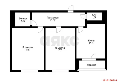2-комнатная квартира: Краснодар, микрорайон Плодородный-2, ...